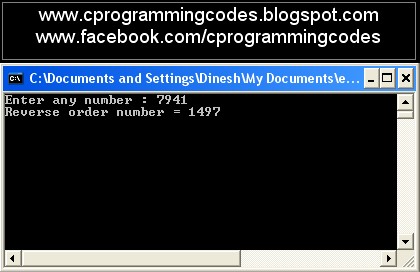Write a c program to reverse a number